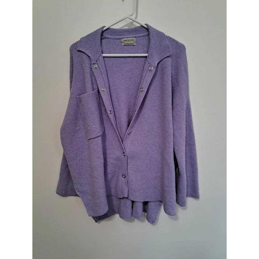 Urban Outfitters Purple Snap Button Cardigan Size M - Picture 1 of 8